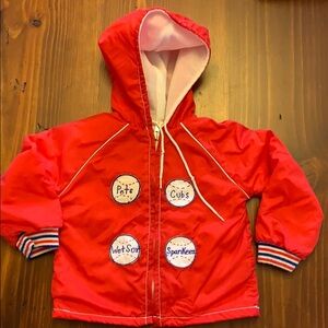 Vintage - 24 month, red baseball windbreaker